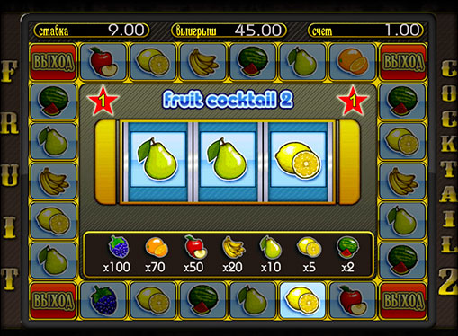 Bonus game of pokies Fruit Cocktail 2