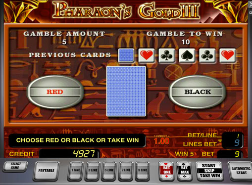 Doubling game of pokies Pharaoh's Gold III