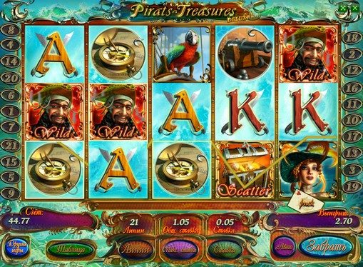 Paytable of pokies Pirates Treasures HD