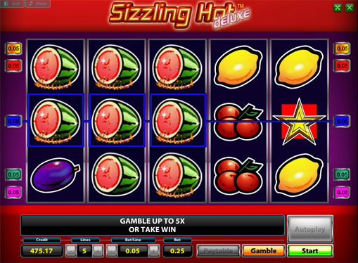 Prizes of pokies Sizzling Hot Deluxe