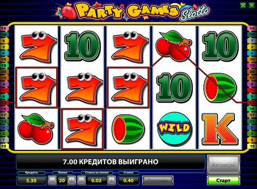 The reels of pokies Party Games Slotto