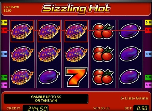 The reels of pokies Sizzling Hot